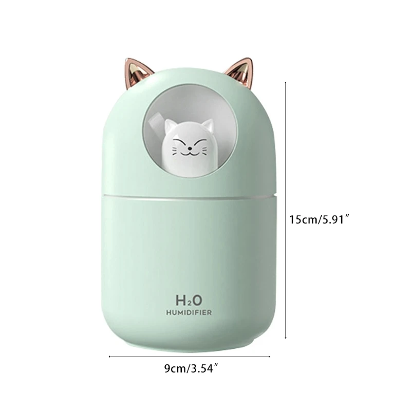 

300ml Cute Pet Humidifier with Colorful Atmosphere Lights Cool Mist Humidifier for Office Home Bedroom Baby Room