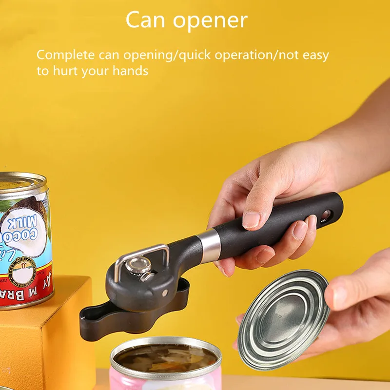 

Can Knife Stainless Steel Bottle Opener Kitchen Can Opener Manual Rubber Plastic Single Handle Can Opener for Kitchen