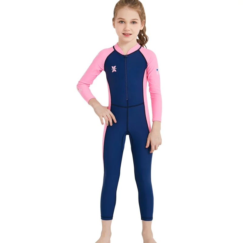 

Kids Diving Suit 2.5MM Neoprene Wetsuit One-piece Long Sleeves children for boys girls Keep Warm UV protection Swimwear