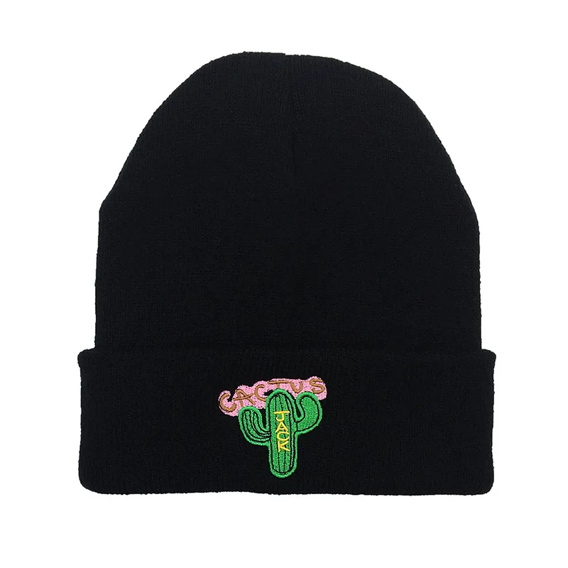 

Jack Cactus Men Embroidered Beanie Hats Travis Scott Winter Autumn Warm Knitted Bonnet Hats Hip Hop Women Skullies Beanies Caps