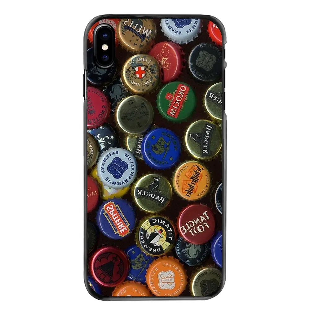 Для iPhone 4 4S 5 5S 5C SE 6 6S 7 8 Plus X XR XS Max Кепка много шапок для пивных бутылок шаблон коллаж