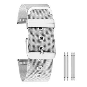 182022 мм сетки Нержавеющаясталь ремешки для часов штырь на замену с декоративной металлической пряжкой и ремешки для часов с Пружинные вставки Новый 2020