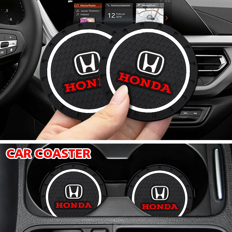 

2PCS Car Coaster Water Cup Slot Non-Slip Mat Pad Silicone Holder For Honda Civic XR-V CRV HRV City Odyssey Accord Fit Jazz VTI