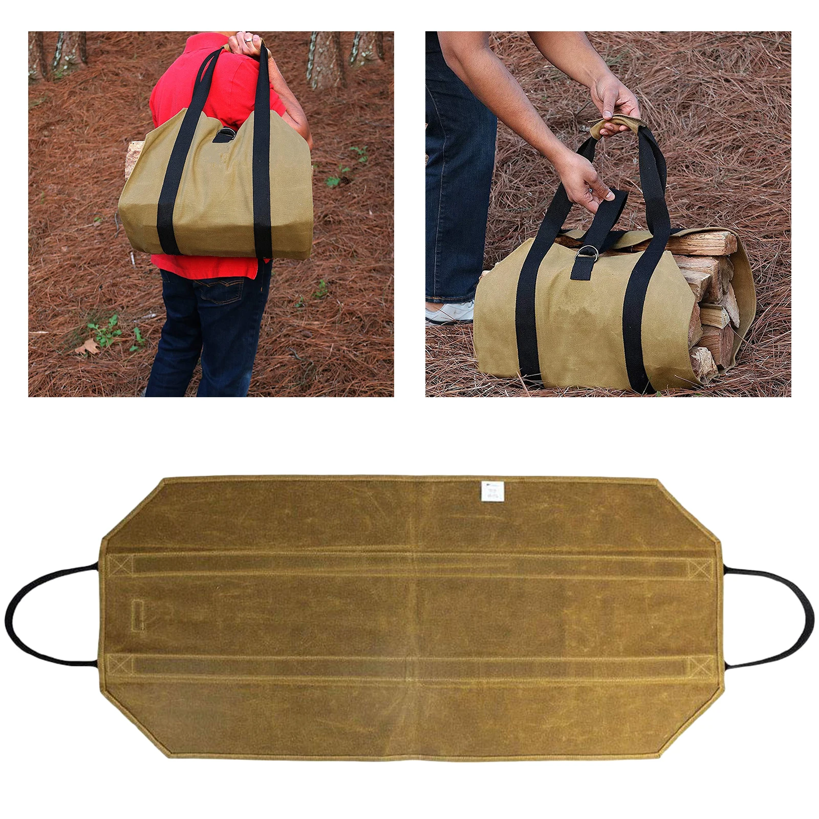 

Waterproof Log Carrier Bag Camping Firewood Holder Storage Heavy Duty Fireplace Stove Accs Best Gifts