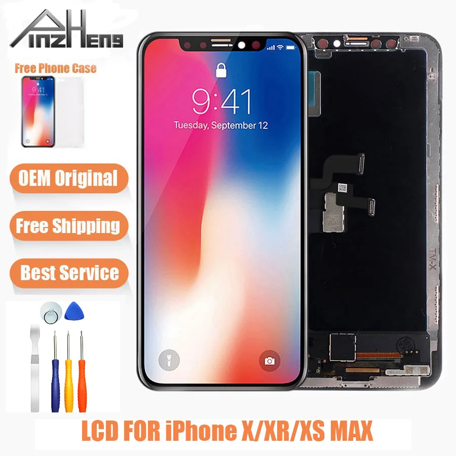 PINZHENG Оригинальный ЖК дисплей для iPhone X Xs Max XR OEM сенсорный экран LCDS с дигитайзером