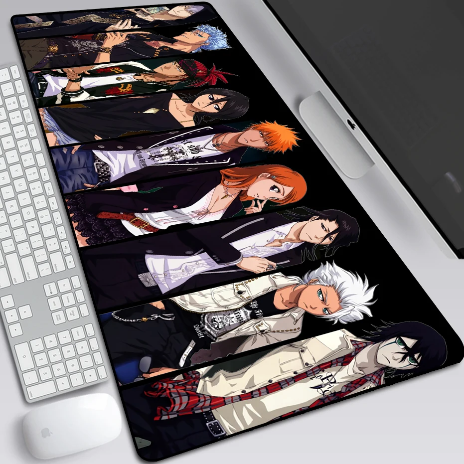 Большой коврик для мыши Bleach с аниме-принтом компьютерный геймерский