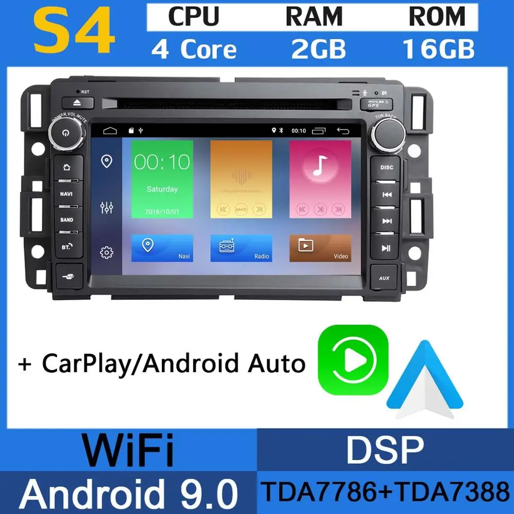 2G RAM 16G CarPlay " PX6 4 Гб+ 64 ГБ Android 9,0 автомобильный DVD gps Радио для GMC Yukon Chevrolet Tahoe Equinox Savava Sierra Buick Enclave - Цвет: 2G RAM 16G CarPlay
