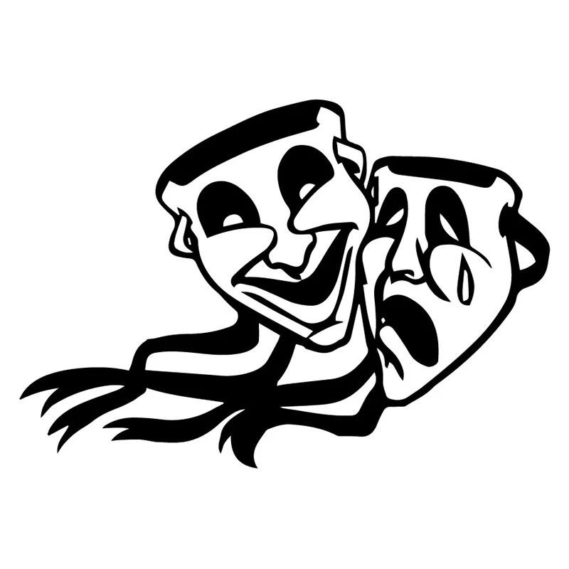 

Театральные маски, забавные, на все тело, декоративный автомобильный стикер Наклейки, 17, 8 х12, 3 см, S-00155