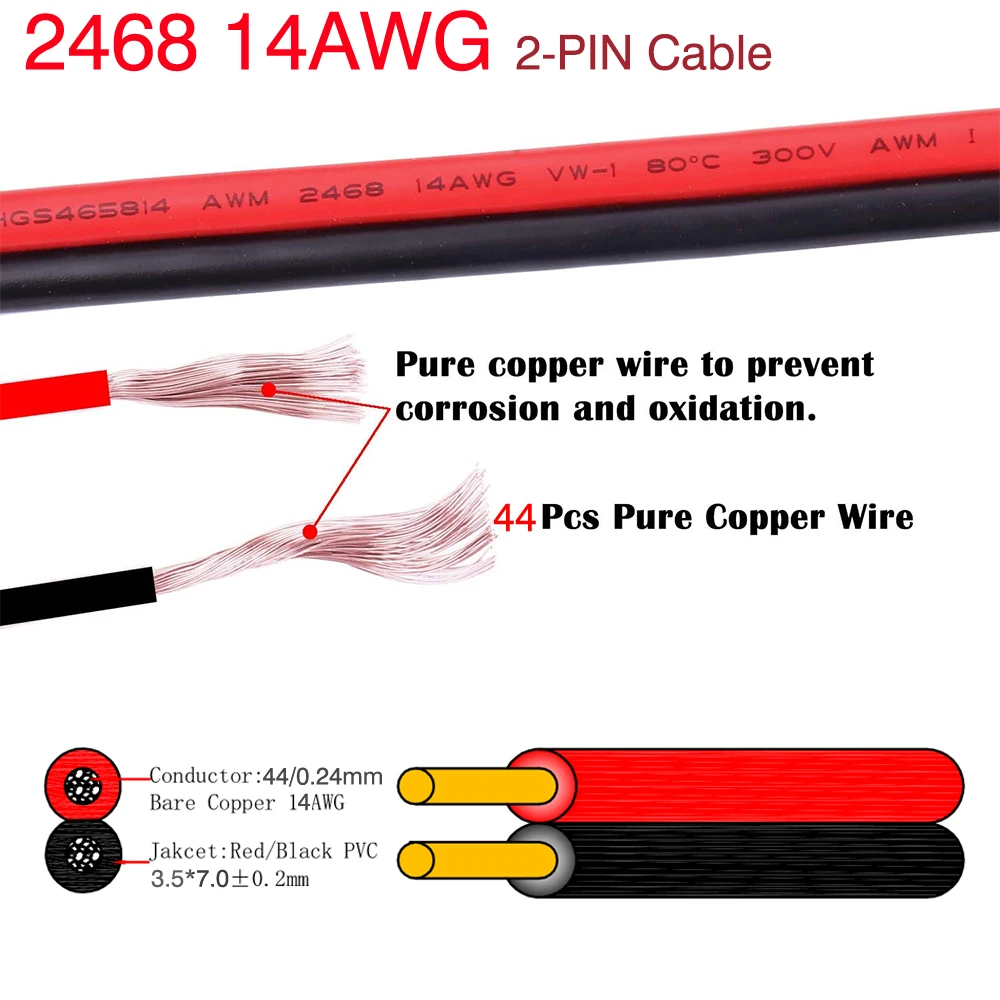 Удлинительный кабель JKM 14AWG SAE 2-Pin 1 м 0 5 3 |