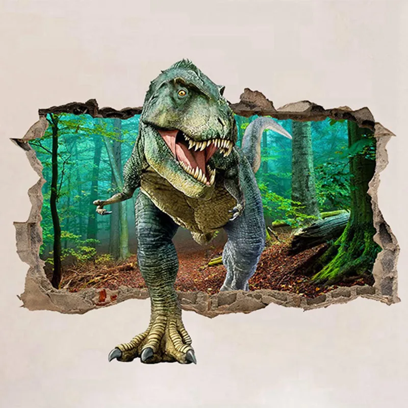 Лидер продаж 2019 новые товары крутой 3D динозавр наклейка на пол настенная съемная