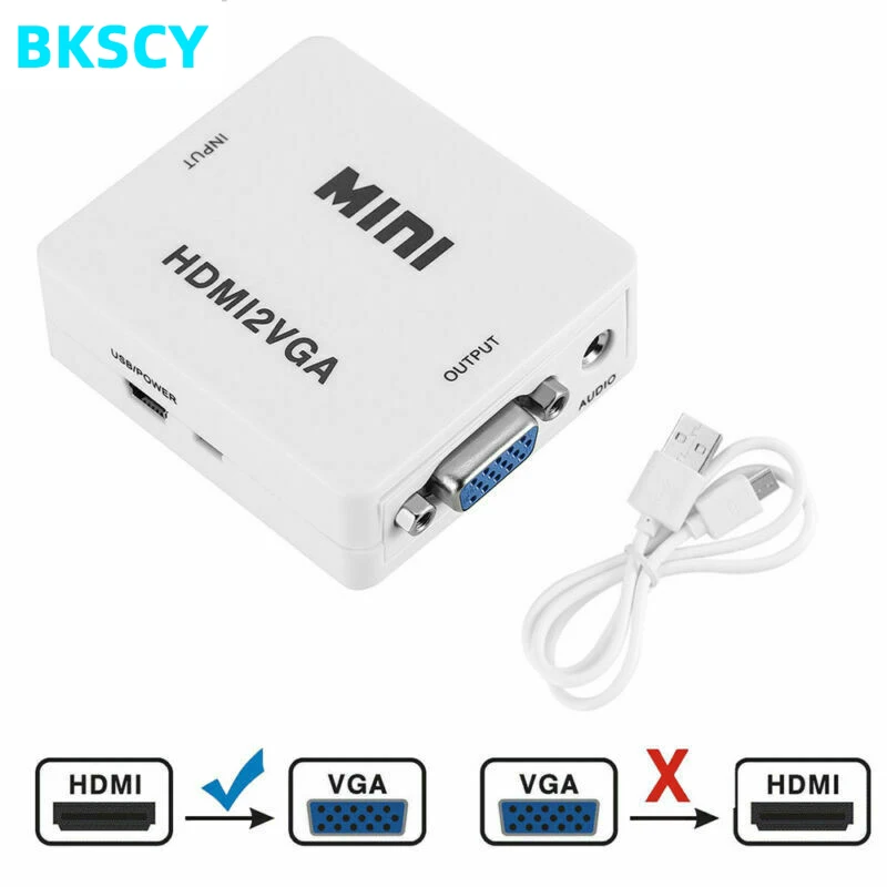 Bkscy HDMI в VGA адаптер папа Famale конвертер 1080P цифровой аналоговый видео аудио для ПК