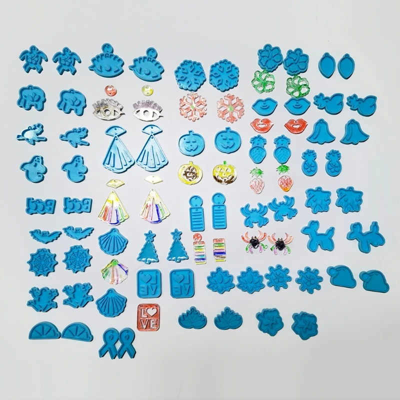 

Christmas Halloween Earrings Epoxy Resin Mold Eardrop Dangler Silicone Mould DIY Crafts Jewelry Pendant Tools