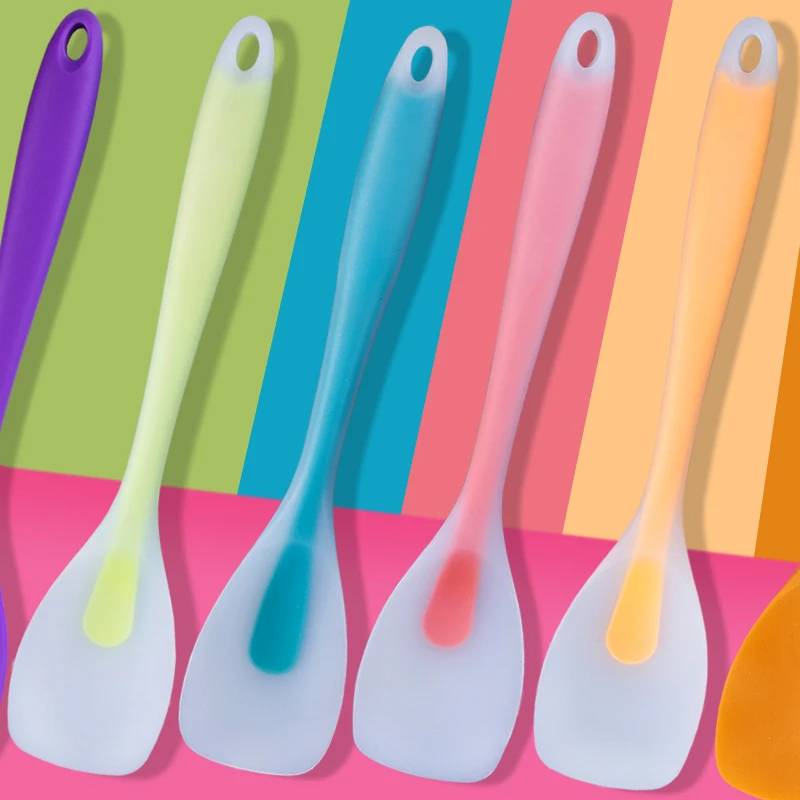 

GAINSCOME Silicone Salad Spatula Cooking Frying Spatula Non-stick Cookware High Temperature Resistant Steak Spatula