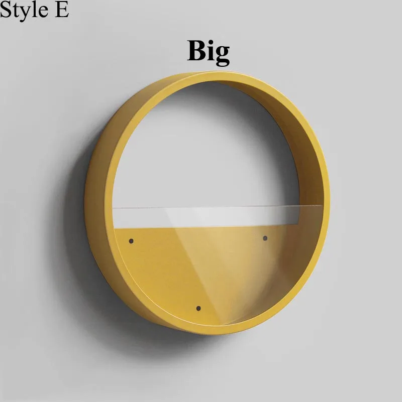 E (Big Style) Простая круглая цветная настенная ваза, железная суккулентная растительная стеклянная горшок для комнатных цветов, креативный домашний декор, офисное настенное украшение бонсай - Цвет: E (Big Style)