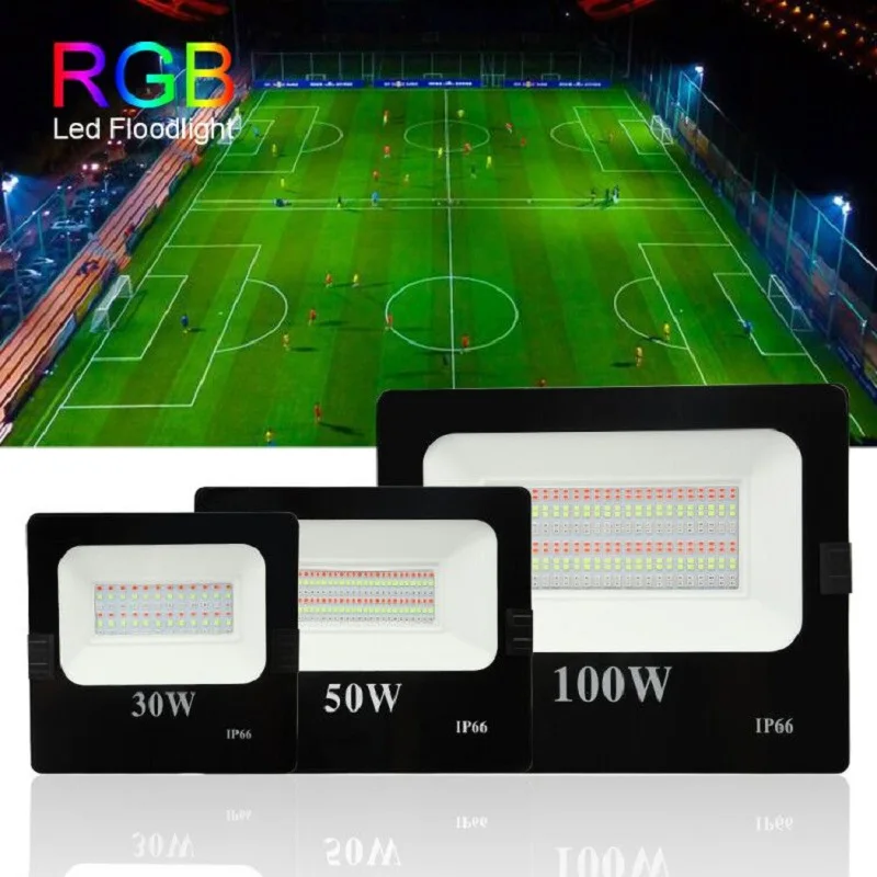 Светодиодный точечный светильник RGB Точечный s 100 Вт 50 30 AC 220 В IP66 16 цветов садовый