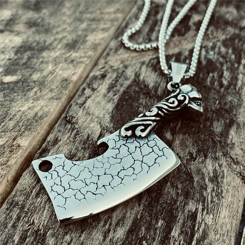 

Mens Stainless Steel Knife Skull Beer Bottle Cap Opener Pendant Necklace