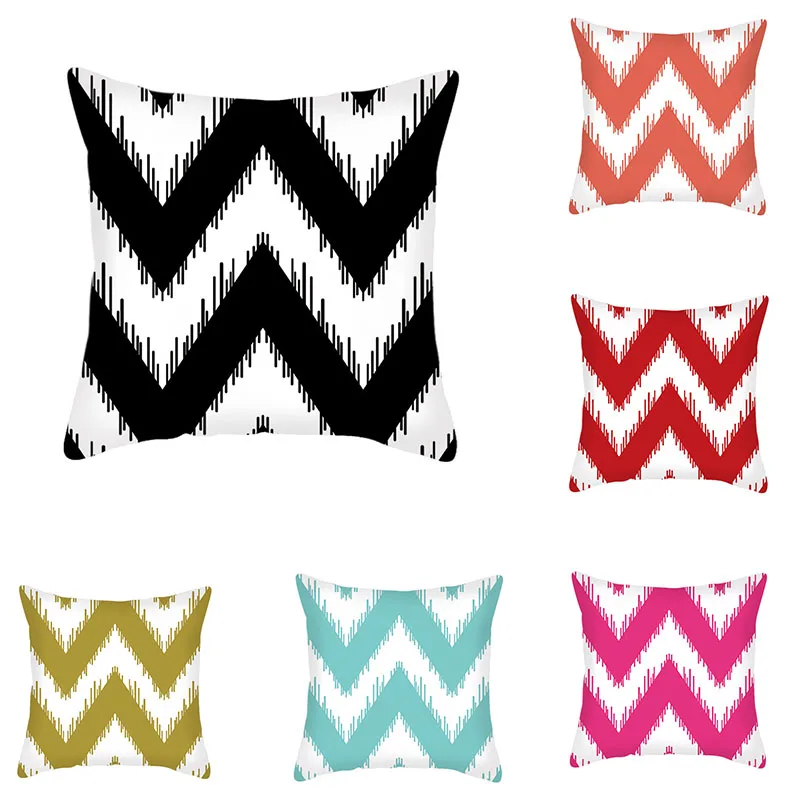 

Polyester Cushion Cover Modern Simple Geometric Pillowcase Red Mosaic pattern Decorative Throw Pillow Cover for Sofa Home Decor