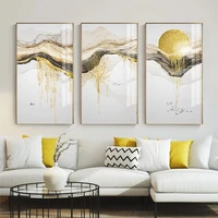 golden sunset painting for living room sofa background picture wall decoration poster no framed