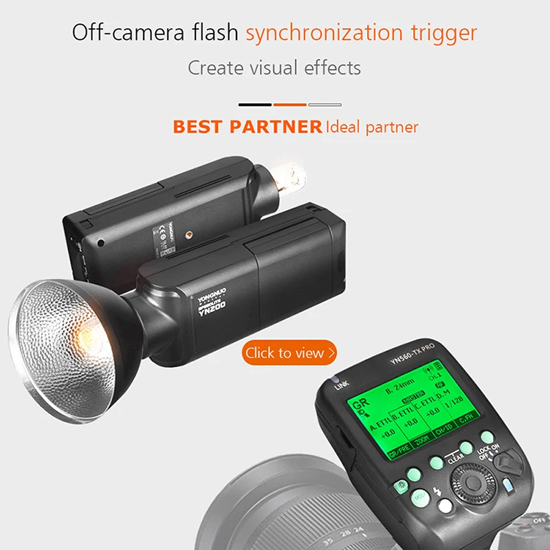 YONGNUO YN200 вссветильник TTL HSS 2 4G 200W литий-ионная батарея USB Type C совместимая с YN560-TX