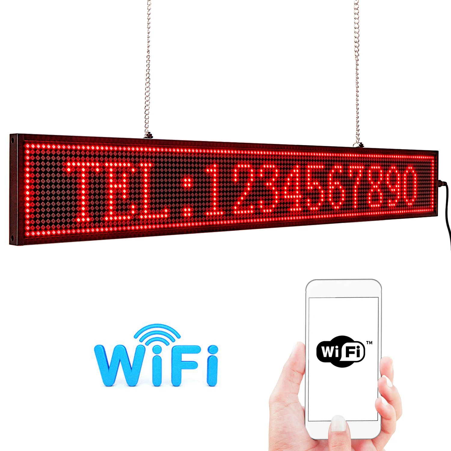 P5 66 см/82 см SMD СВЕТОДИОДНАЯ вывеска красный WiFi программируемая прокрутка