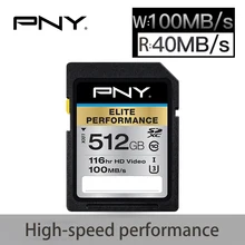 PNY SD card 64G 128G 256G 512G Read speed 100MB/s Mini Flash Memory Card SDXC SDHC TF Card For Digital Camera tablet Smartphone