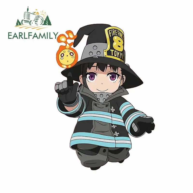 

EARLFAMILY 13 см x 13 см для пожарной силы аниме-персонажи автомобильные наклейки и наклейки Мультяшные виниловые украшения JDM ATV VAN автомобильная п...