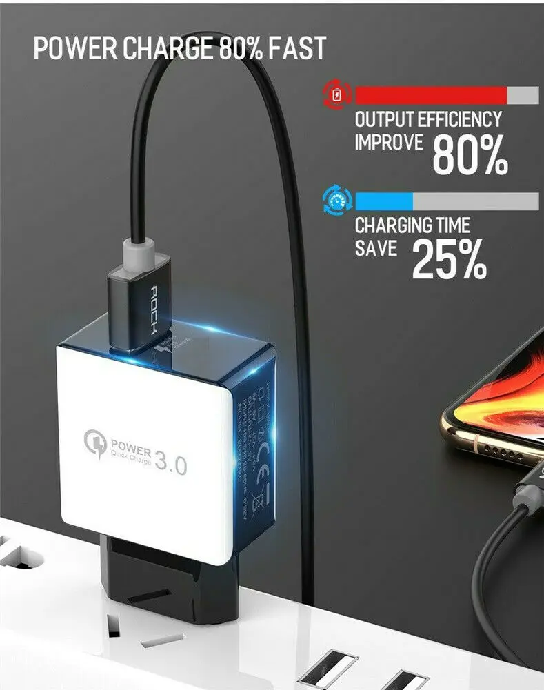 18 Вт Быстрая зарядка QC 3 0 USB настенное зарядное устройство адаптер с американской