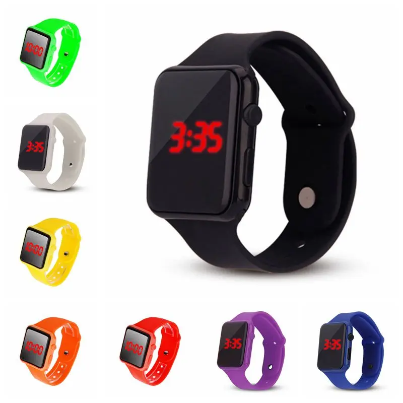 Модные унисекс Мужские и женские часы Reloj de los hombres детские цифровые светодиодные спортивные часы с силиконовым ремешком Наручные часы Подарки