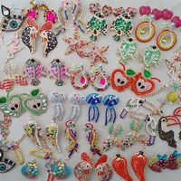 juran ethnic handmade crystal animal parrot bird earrings vintage jellyfish apple cherry drop earrings for women jewelry gift