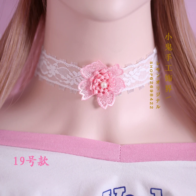 Кружевное бархатное ожерелье в японском стиле Харадзюку мягкое ювелирное