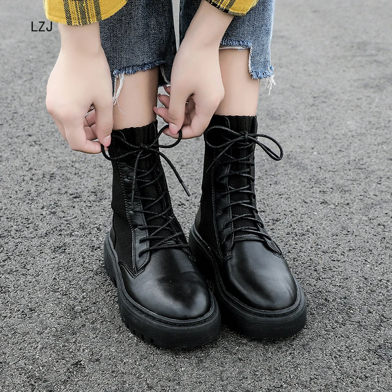 Новинка 2019 зимние мотоциклетные ботинки с пряжкой женские ботильоны в