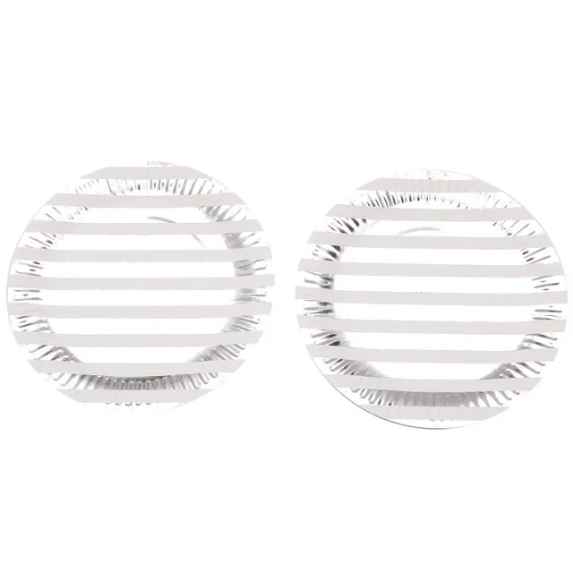 Silver Stripe 10Pcs 10 шт золотые, серебряные, в горошек, со звездами, для дня рождения, свадьбы, вечеринки, принадлежности для украшения, одноразовые бумажные тарелки и стаканы, бумажные соломинки, для детского душа - Цвет: Silver Stripe 10Pcs