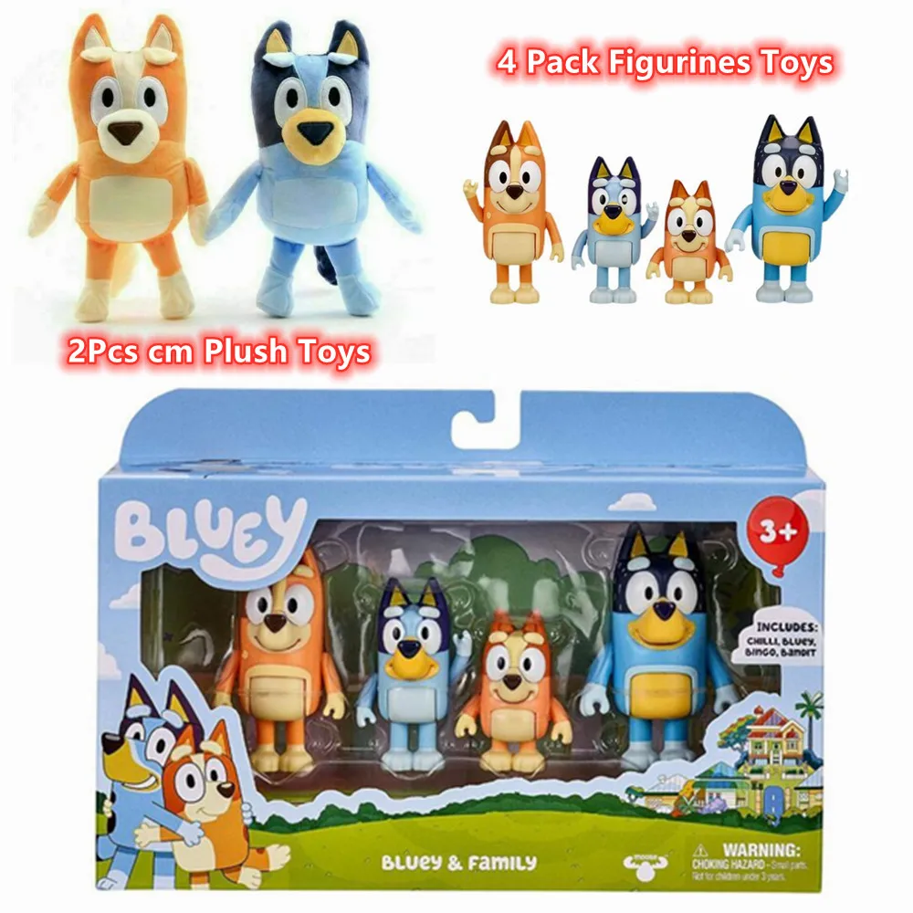 4 шт. с принтом милых животных в Bluey бинго Действие игрушки ПВХ Фигурки стильная