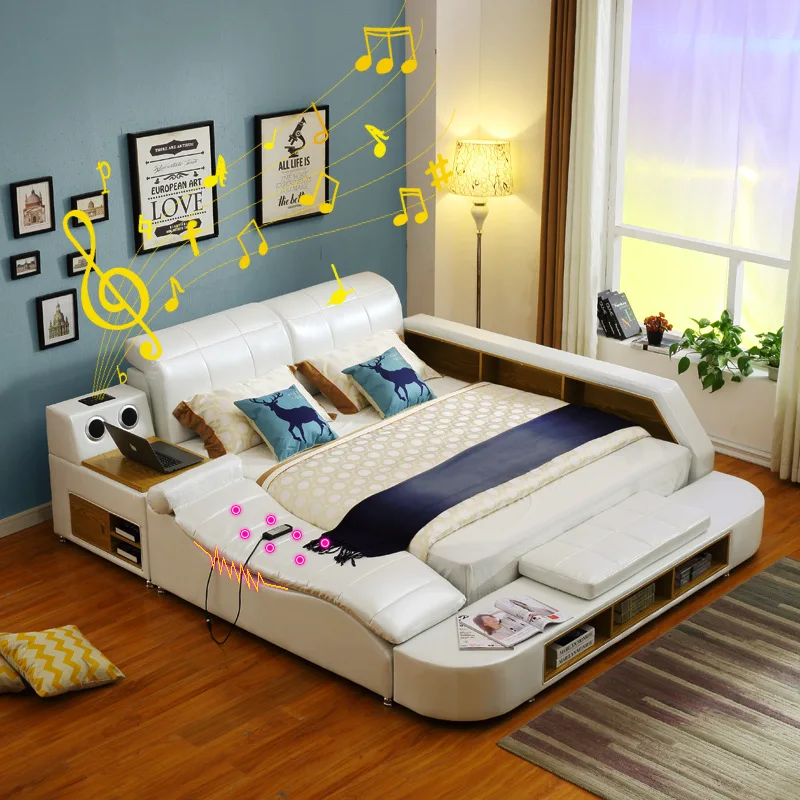 Мебель для Спальни Современная двойная мягкая многофункциональная умная