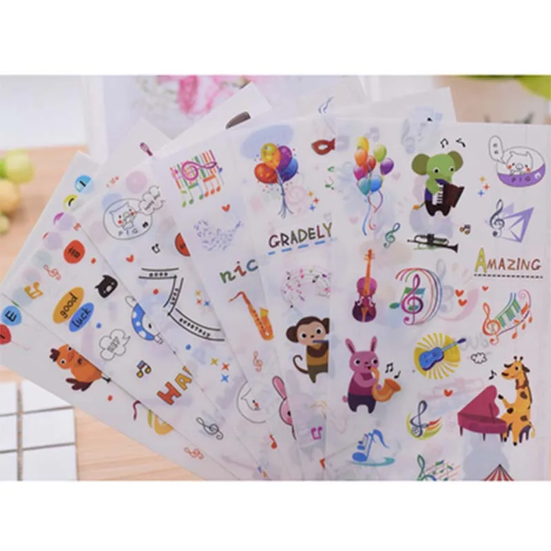 6 шт. музыкальный стикер для заметок малыш счастливый праздник корейский