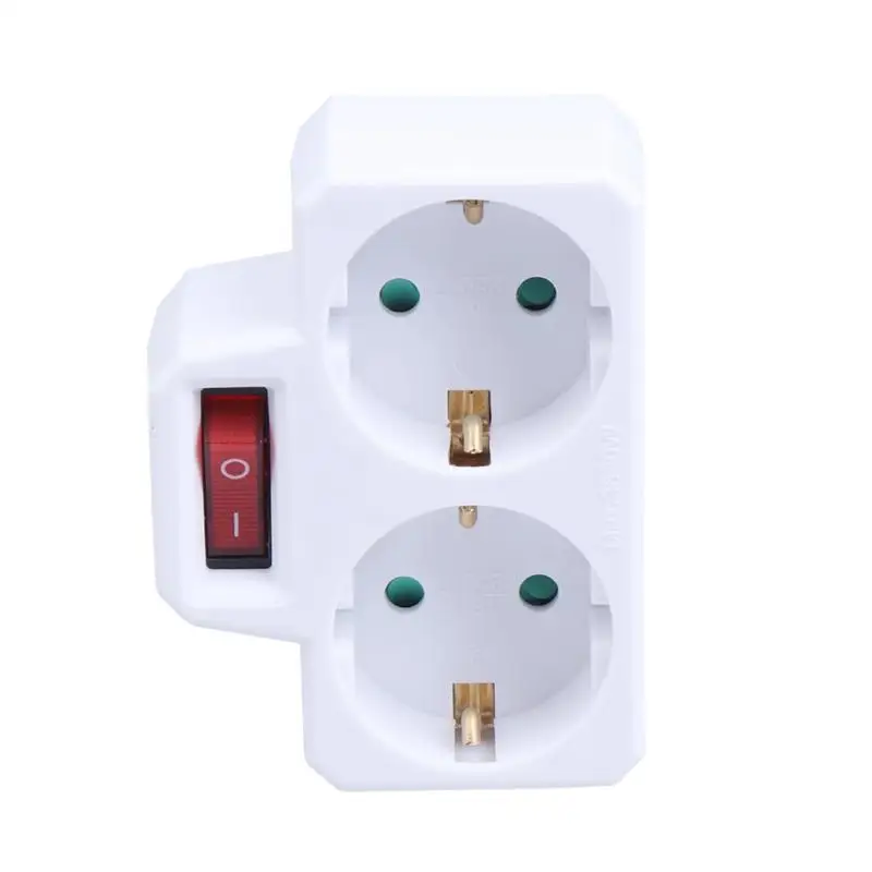

European Conversion Plug 16A 250V with Switch 2 Pin Conversion Plug Travel Plug Power Socket Power Adapter for Office