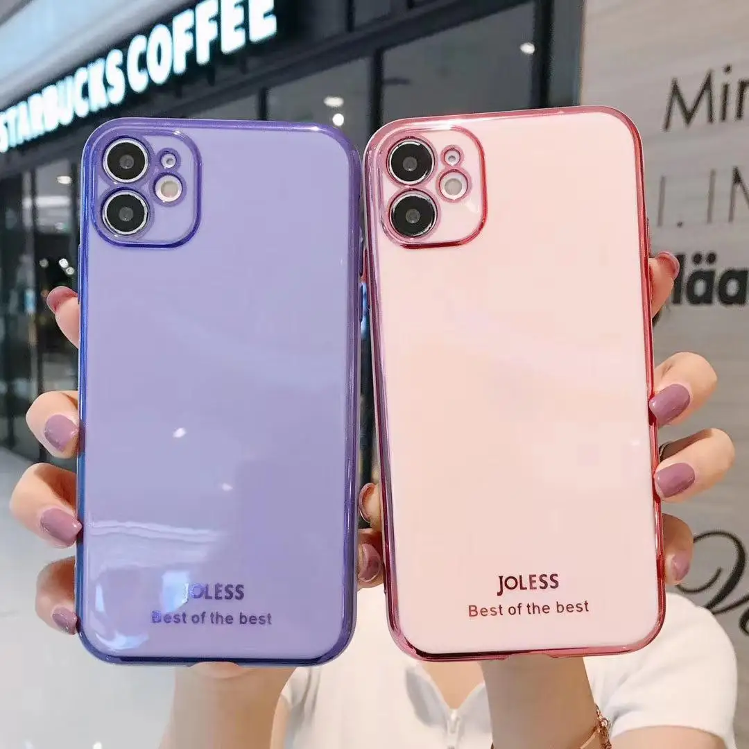 

Electroplated Soft TPU Phone Case For iPhone 12 13 11 Pro Max XR XS X XS Max 7 8 Plus 12 Mini Shockproof Protective Back Cover