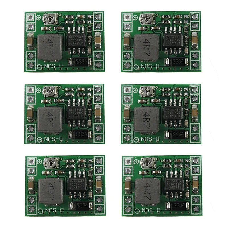 

Promotion! 6 Pack MP1584EN Ultra Small DC-DC 3A Power Step-Down Adjustable Module Buck Converter 24V To 12V 9V 5V 3V