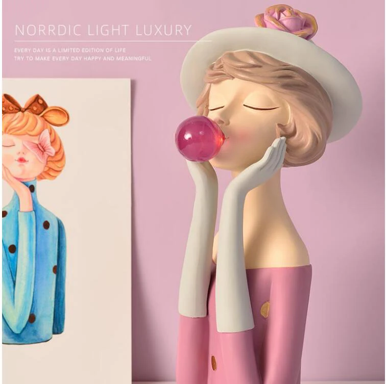 Современный Ночной светильник статуэтка из смолы украшение для дома гостиной