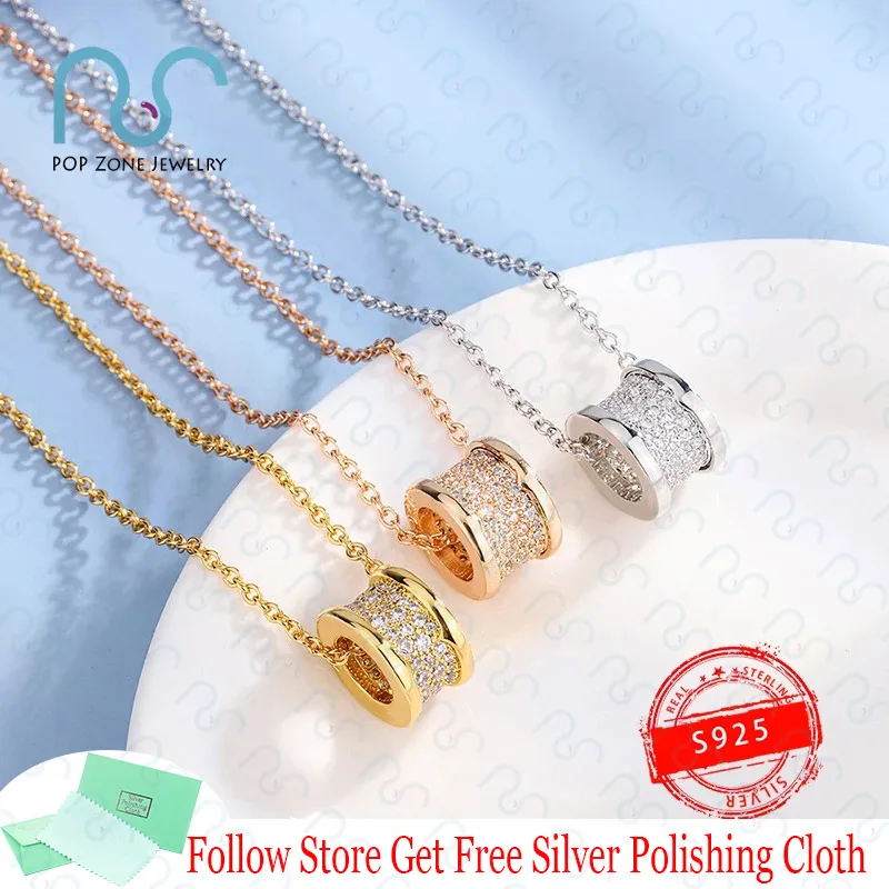 

Famous Brand Luxury Necklace Zero Series Necklace Full Zircon Bright Sterling Silver Pendant Necklace Gift For Ladies With Logo
