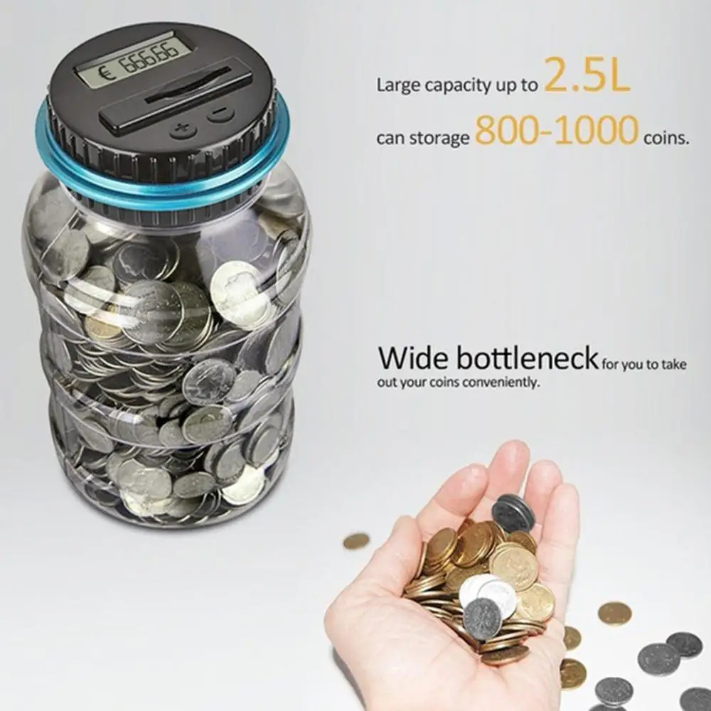 Лидер продаж, цифровой счетчик монет большой емкости, USD/EUR/GBP, цифровая банка для экономии денег, коробка, банка, счетчик монет, бутылка, прозрачная свинья, горячая распродажа