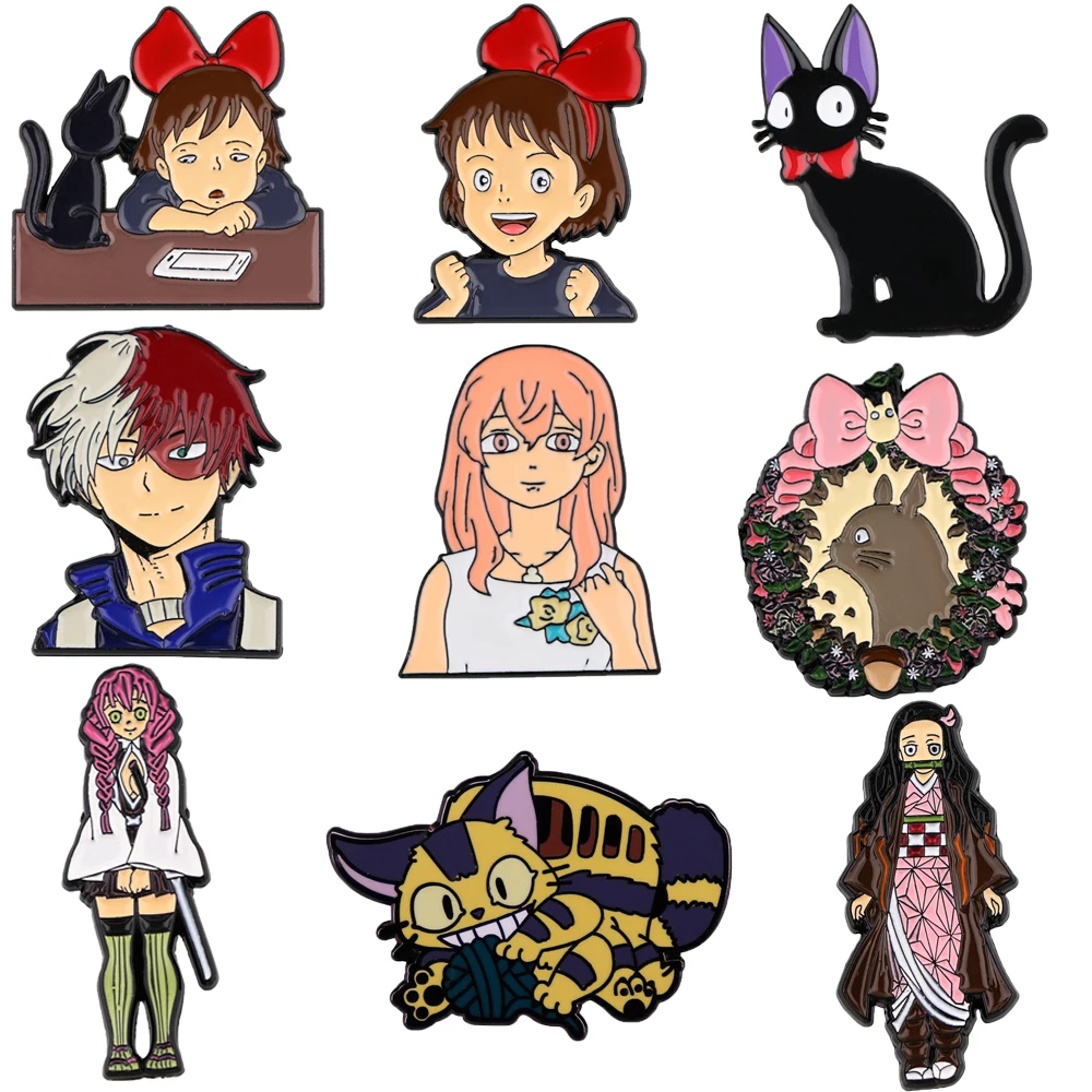 

K3562 Tokyo Revengers Anime My Hero Academia Enamel Pin Brooches Demon Slayer Metal Brooch Pins Denim Hat Badge Collar Jewelry