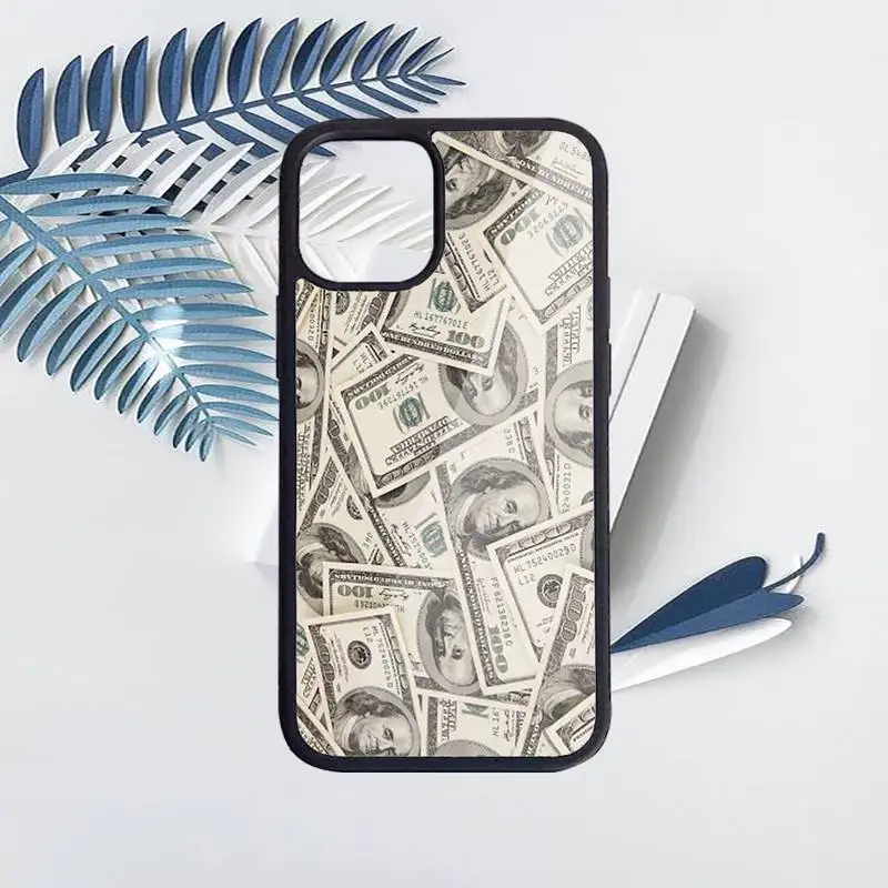 

Money Dollars Bill Cash Ben Franklin Phone Case for iPhone 11 12 pro XS MAX 8 7 6 6S Plus X 5S SE 2020 XR Hard PC