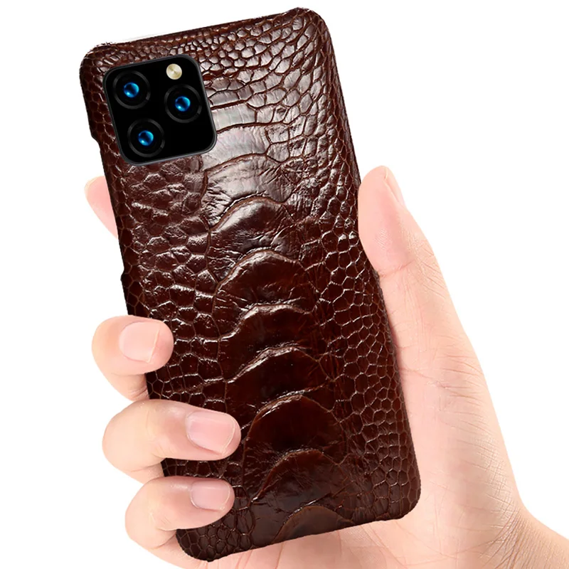 Genuine Ostrich Foot Leather phone case For Apple iPhone 11 11Pro Pro MAX X XS XSmax XR 6 6s 8 7 Plus 5 SE 5S Luxury Cover | Мобильные