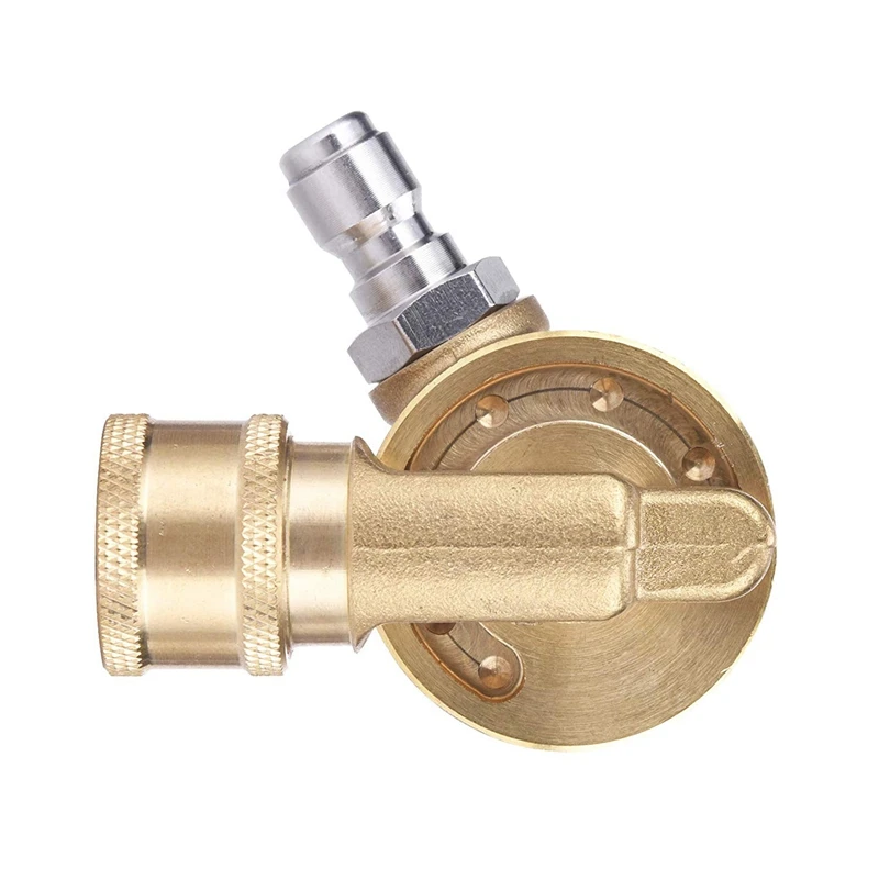 

Pivoting Coupler for Pressure Washer Nozzle, Gutter Cleaner Attachment for Gutter Cleaning, 240 Degree, 4500 Psi, 1/4 Inch Quick