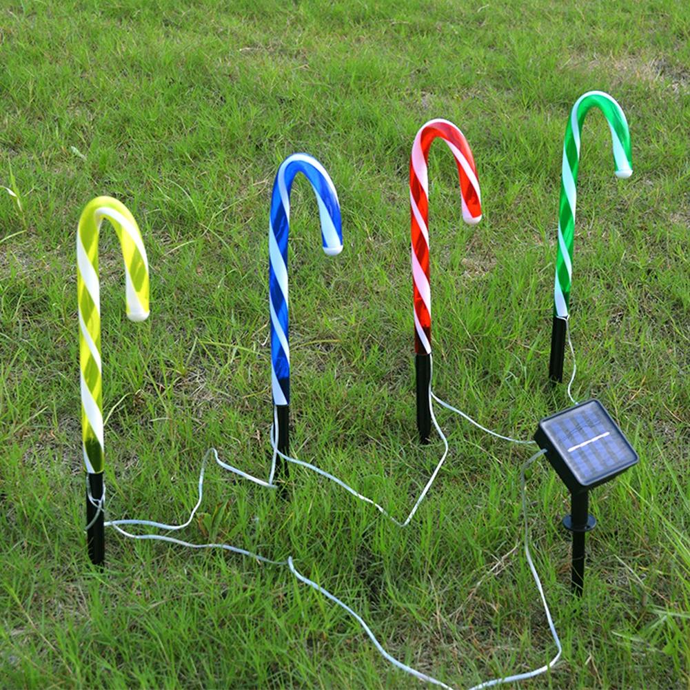 

Christmas Tree Decoration Intelligent Party Supplies Led Outdoor Garden Cane Lights Easy Install 5 In 1 Festival Solar Powered