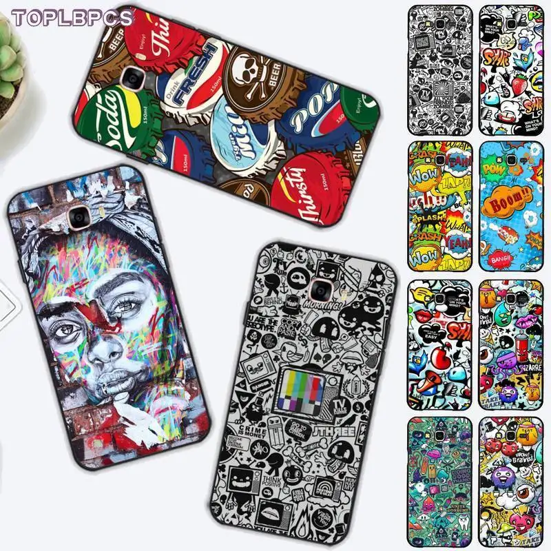 TOPLBPCS аниме граффити наклейка бомба Оболочка Чехол для телефона Samsung J6 J7 J2 J5 prime J4 J8