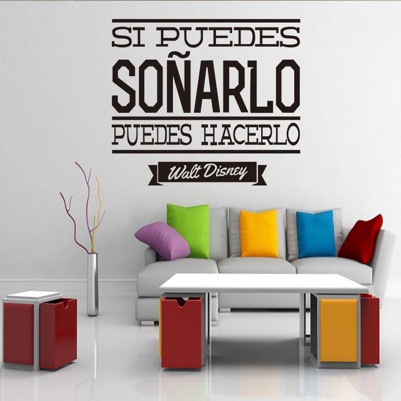 Испанские виниловые настенные наклейки вдохновляющие цитаты для гостиной и