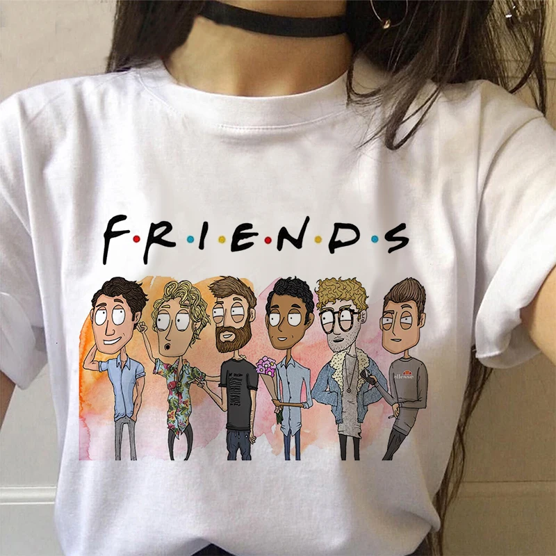 Новое поступление 2020 модные футболки Friends в стиле Харадзюку смешные повседневные