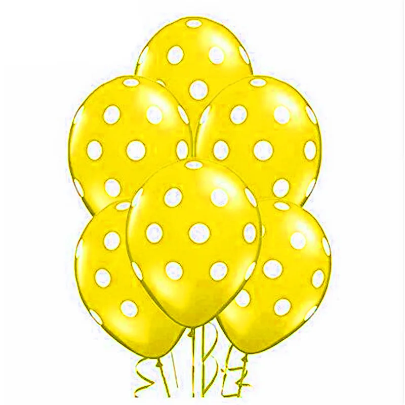 yellow 10/20 штук 12 дюймов Божья коровка Черный, красный, белый цвета пятно воздушных шаров из латекса, День рождения бальное свадебное Decora надувной воздушный шар детская игрушка - Цвет: yellow
